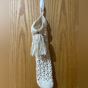 Crochet Boho Hanging Grocery Bag Handmade